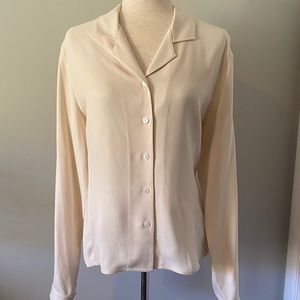 💯 Silk Classic Cream Blouse
